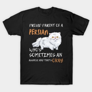 Proud Parents of Persian Pet Cat T-Shirt